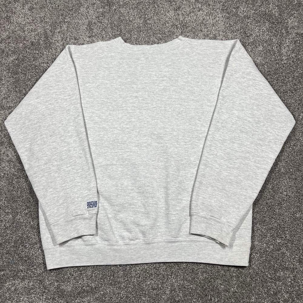Vintage Discus Athletic Sweatshirt Large Gray Crewneck Blank Made in USA 90s 80s - Picture 3 of 8